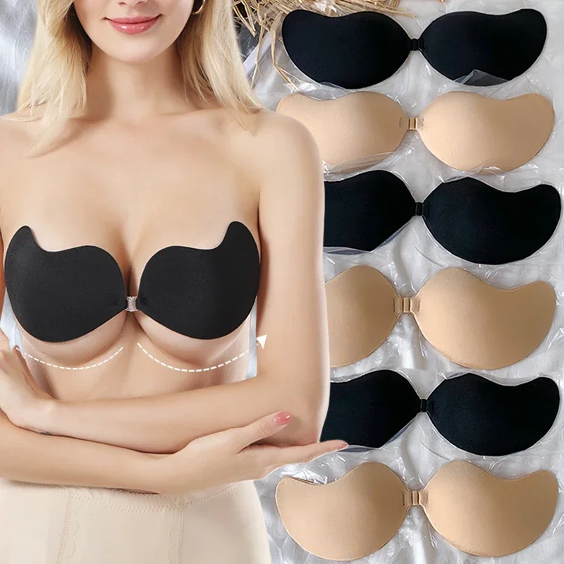 Mango Invisible Push Up Bra Reusable Silicone Strapless Chest Stickers Women Self Adhesive Pasty Bras Nipple Cover Lingerie Pad