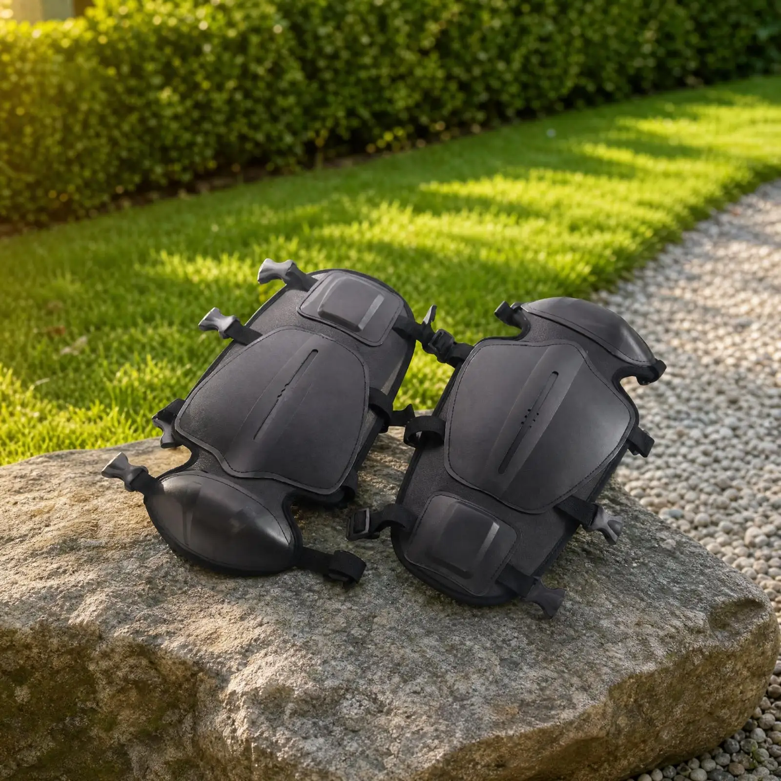 Protective Leg Guard for Lawn Mower Operation with Thick Sponge Core and Adjustable Fit for Trimming and Brush Cutting