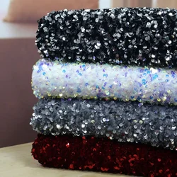 Velvet Foam Sequin Fabric Autumn Winter Clothing Handmade Wholesale Cloth Apparel for Diy Sewing Material