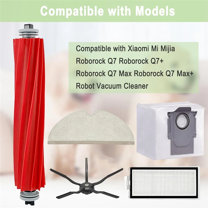 BBNV-For Xiaomi Roborock Q7 Q7 + Q7 Max Q7 Max + مكنسة كهربائية فرشاة جانبية رئيسية فلتر Hepa ممسحة أكياس الغبار القماش استبدال أجزاء