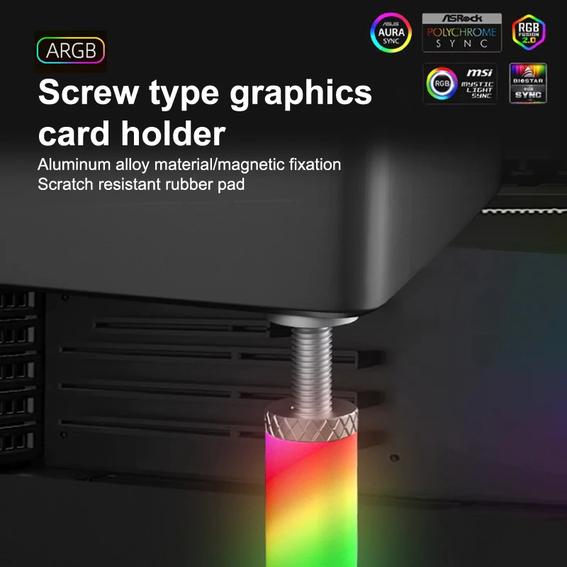 Chassi criativo placa gráfica do computador argb suporte quadro de refrigeração antiderrapante suporte diy instalação simples peças montagem