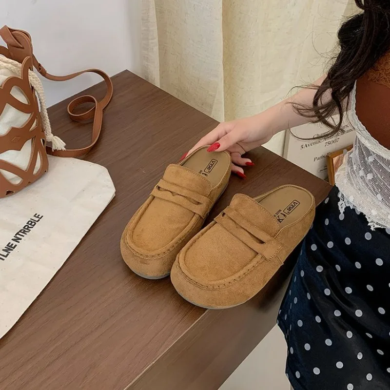 Damen Loafer-Stil Birken Mules aus Wildleder, geschlossene Zehenpartie, Slip-On Clogs, dicke Sohle, lässige Pantoletten, modische Sommer-Outdoor-Sandalen für Damen – Detail 4