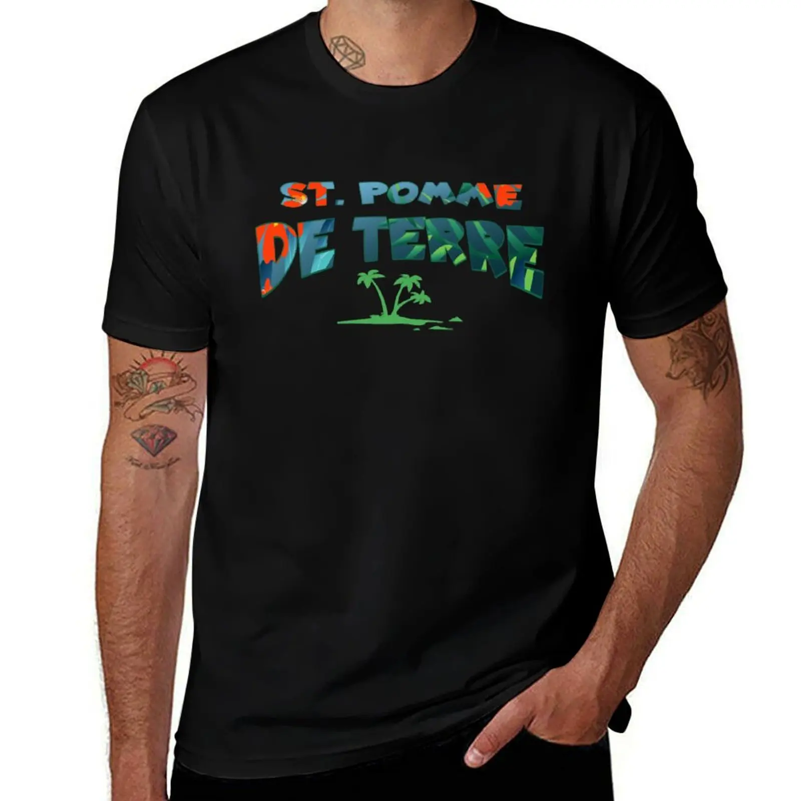 St. Pomme De Terre - Potato Caribbean Island Ron Souvenir T-Shirt Anime T-Shirts Oversize T-Shirts Baumwolle 100 %