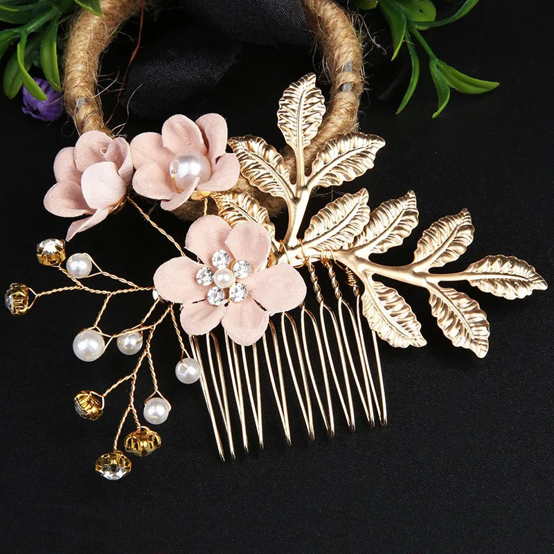 Korean-Style Bridal Wedding Hair Accessories, Blue, Purple, Pink, and White Fresh-Style Hair Combs, Girls' Bridesmaid Hair Accessories view 6