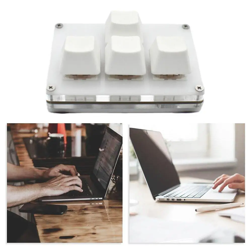 Mini Keyboard 4 Keys Direction Arrows Keypad Up Down Left Right DIY Custom Programming Shortcuts USB Mechanical Keypad White