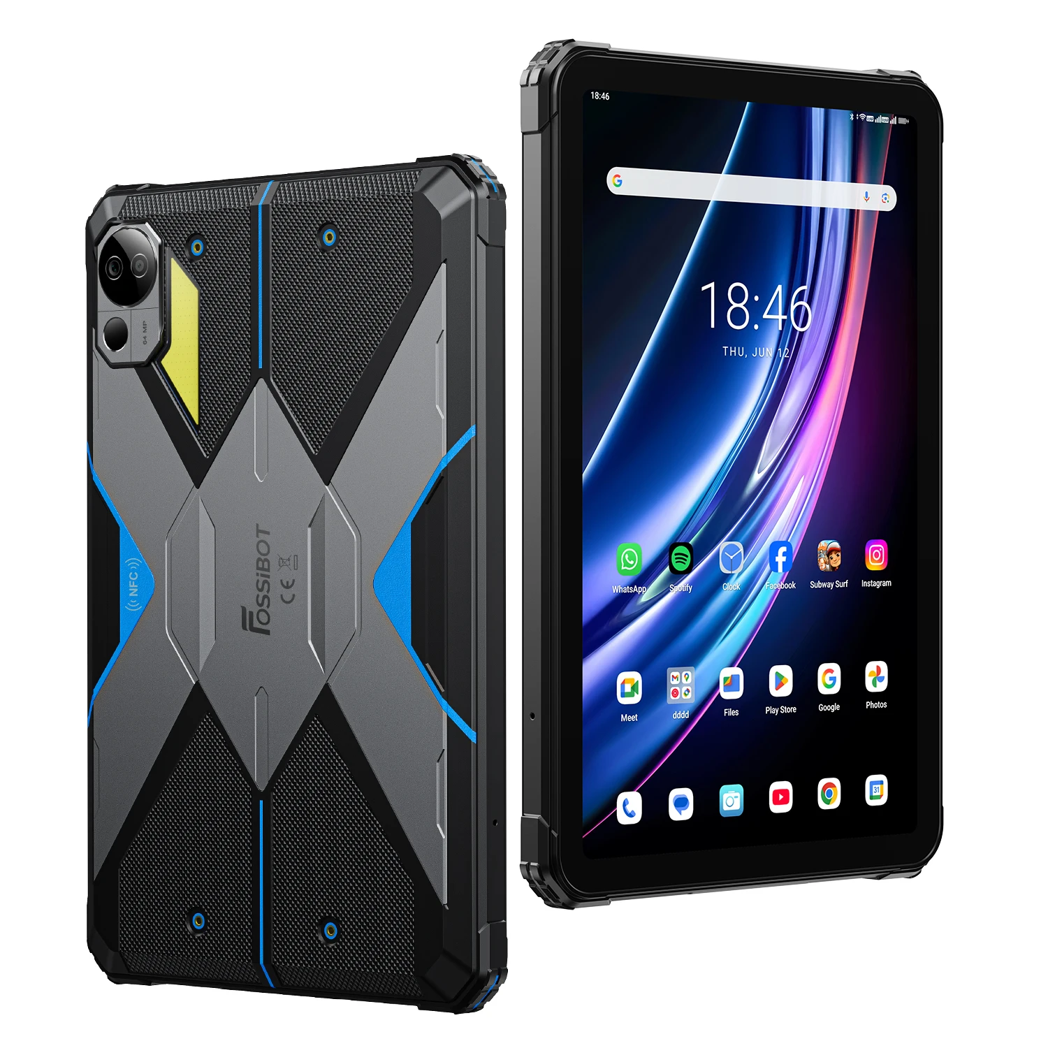 FOSSiBOT DT3 5G 頑丈なタブレット Android 15 タブレット、最大 32GB