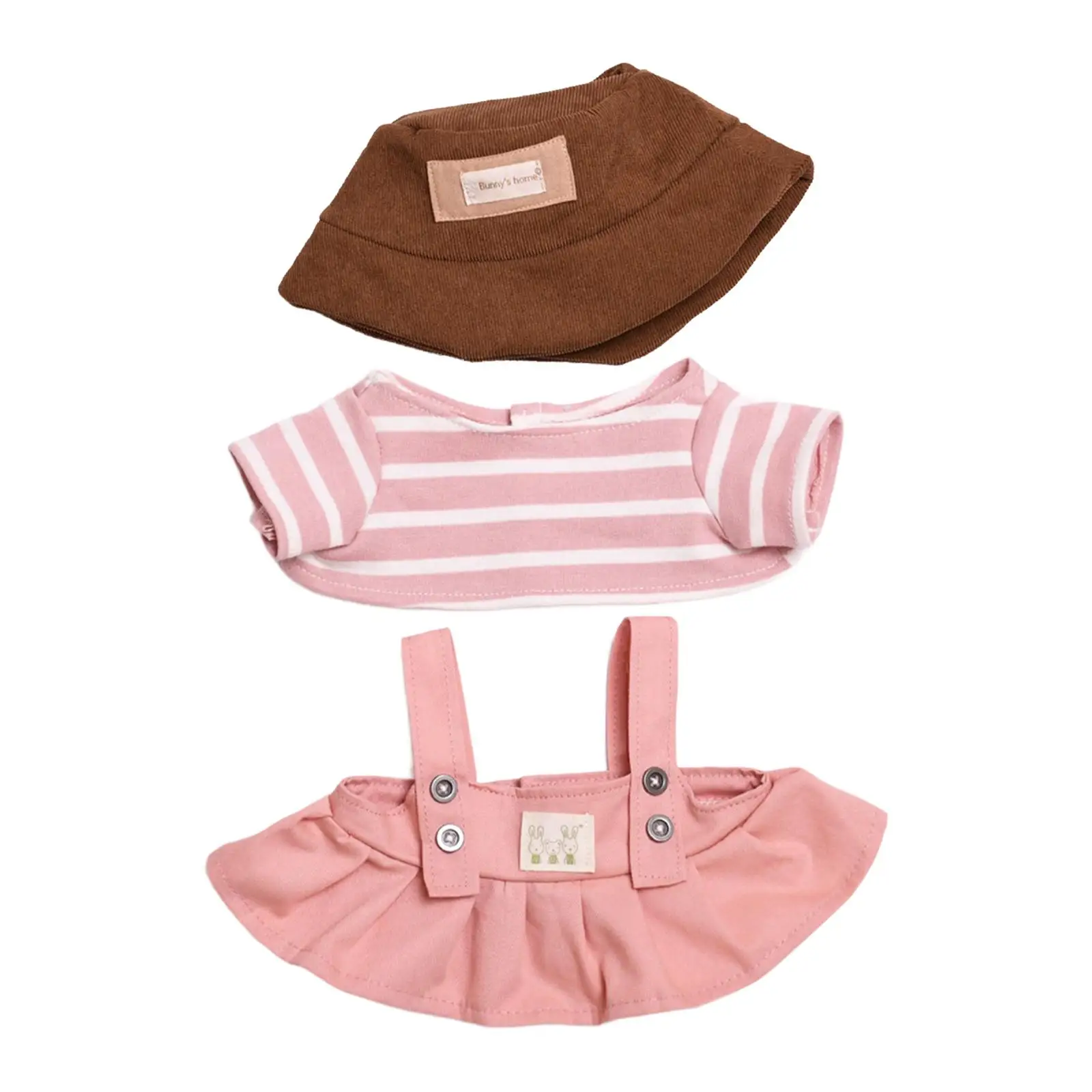 Plush Doll Clothes Set Costumes DIY Photo Props with Hat Dress up for 38cm Dolls Hands on Coordination Flexibility Imagination