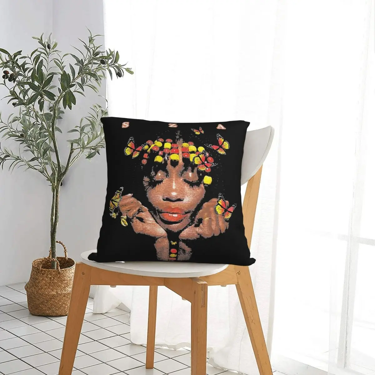 SZA Butterfly Vintage 90s Harajuku Throw Pillow Cover Cushions for Sofa SZA Fashion Pillowcover Home Decor