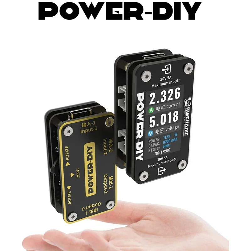 MECHANIC Power DIY Digital Ammeter 360° Rotation Adjustment Mobile Phone Voltage Test DIY Digital Ammeter Test Tools