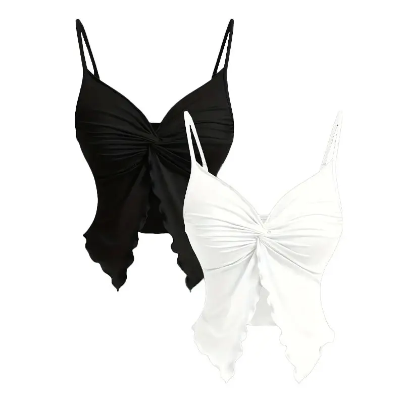 

Y2K Women's Lace T-irt Top 2Pcs Harajuku Aesthetic Tan Color Spring 2026 Ladies Faion Casual Wear