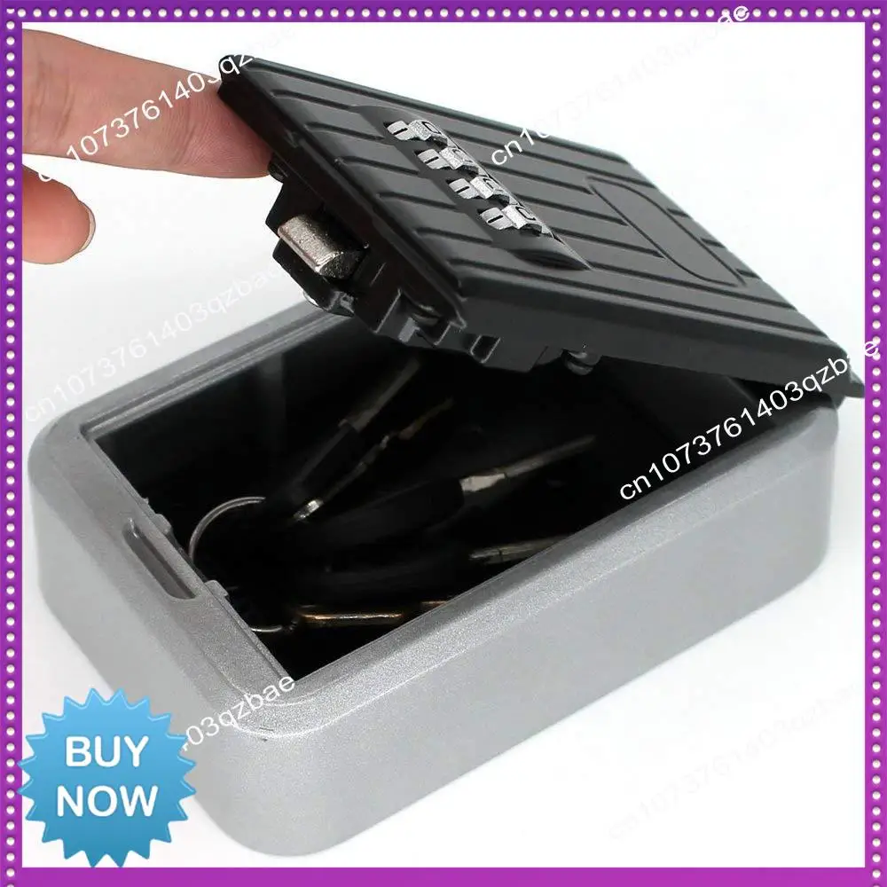 Hot Ltem Lock Box 4 Digit Combination Waterproof Box Aluminum Alloy Weather Resistant Key Hider With Resettable Code Key Storage