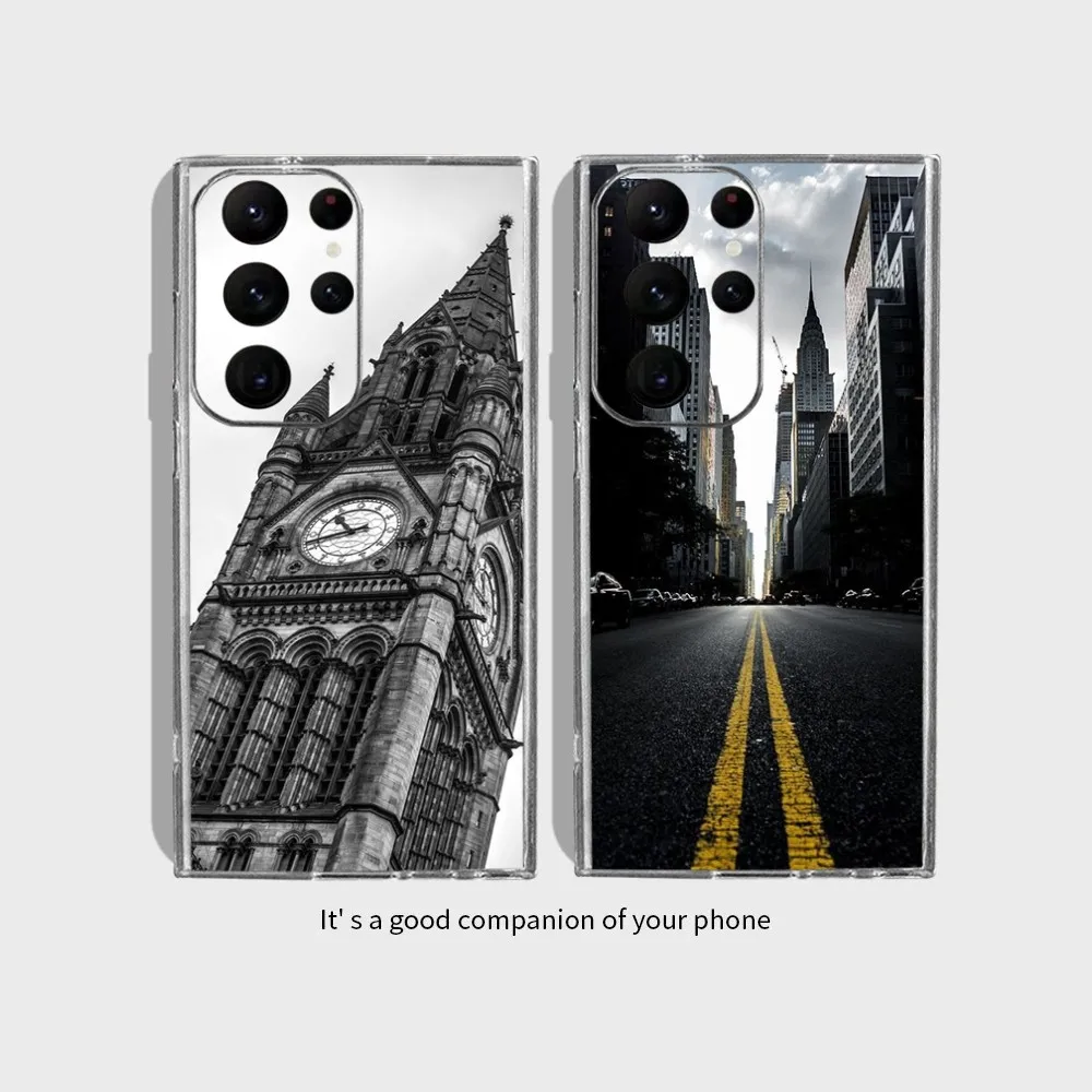 Classic Dark World Landmarks Phone Case for Samsung Galaxy S24 Ultra S22 S23 Ultra S21 S20 5G Protective Silicone TPU Funda