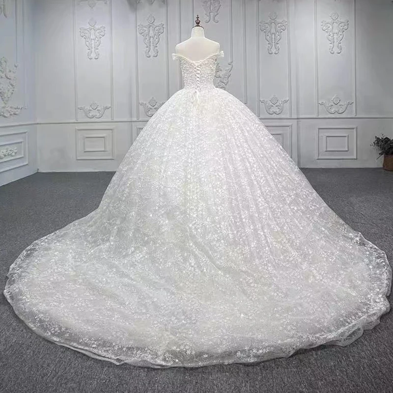 อย่างเป็นทางการ Elegant งานแต่งงานชุดผู้หญิง Organza Ball Gown Sweetheart ชุดแต่งงานสําหรับผู้หญิงประดับด้วยลูกปัด Sequined DY9417 Robe mariage