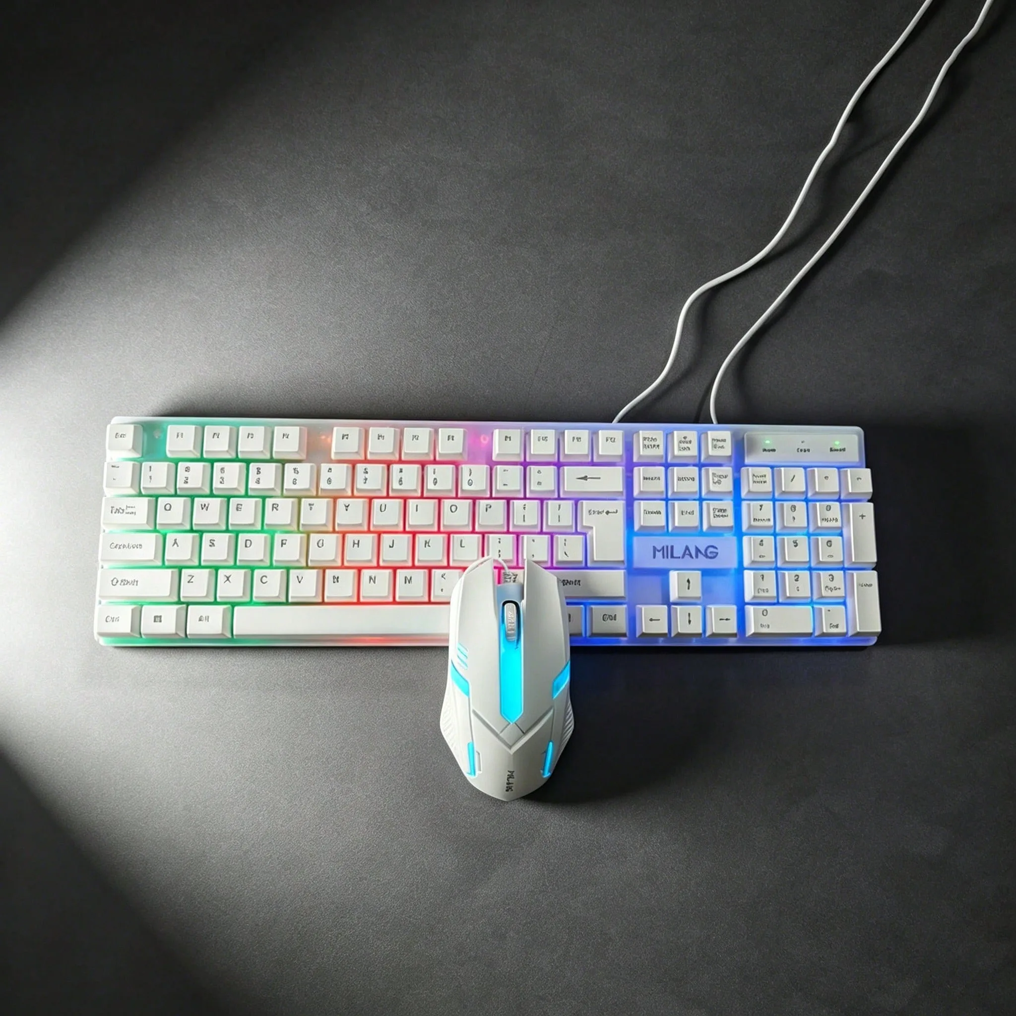 1pcsRGB Backlit Gaming Keyboard and Mouse Set, Wired 104-Key Mechanical-Feel Keyboard with LED Lighting, Ergonomic High-Precision Gaming Mouse, Plug-and-Play Keyboard and Mouse Combo for PC Gaming, Office Desk Accessories, Home, Laptop & Desktop Computers view 8