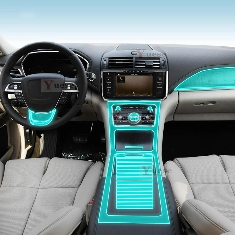 

For Lincoln Continentai 2019-2022 Car Interior Center Console Transparent TPU Protective Film Anti Scratch Sticker