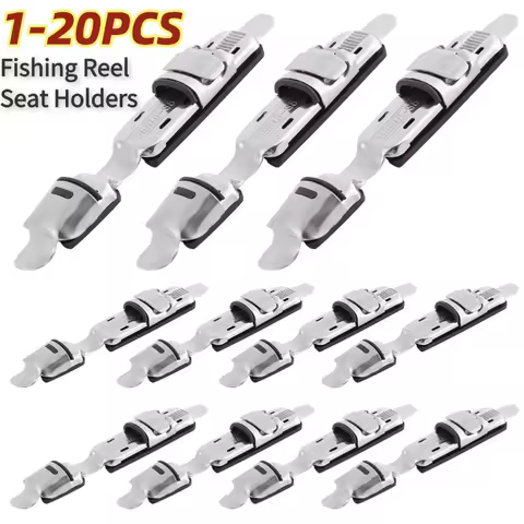 1-20PCS Fishing Reel Seat Deck Rod Clip Holder Tackle Parts Stainless Steel Seat Fishing Rod Clip Wheel Reel Holder Fishing Tool