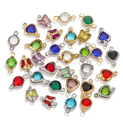 20pcs Stainless Steel Butterfly Glass Charms Colorful Crystal Charms Bracelet DIY Necklace Bracelet Jewelry Making Charms