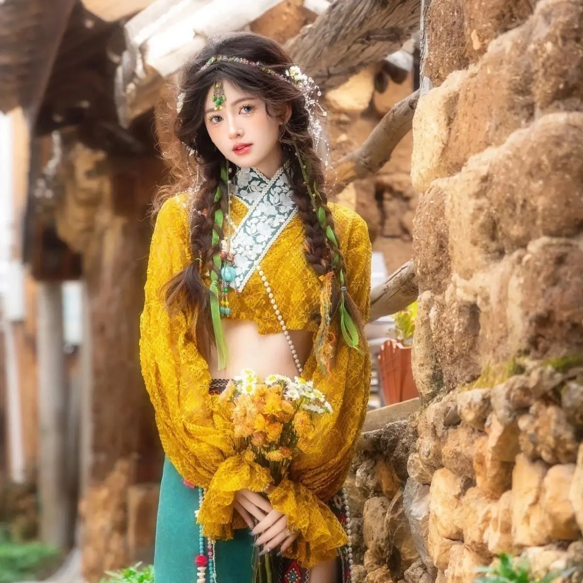 Kleidung Reise Fotografie Tibetan Kleidung verbessert frische Mädchen Xishuang banna Tibetan Robe neue Foto Fotografie Set