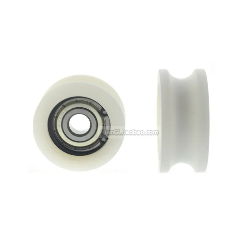 1Pc 10X44X19Mm 6200 Geplastificeerd Nylon U-Groef Lagerpoelie Over Spoor R6 Rupsrol