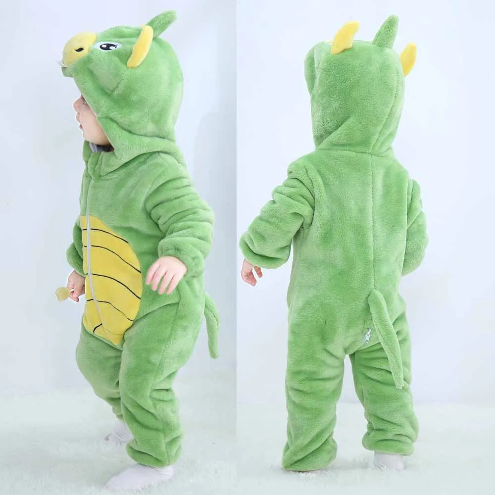 Kids Dinosaur Pajamas Animal Panda Tiger Unicorn Ropa Bebe Baby Rompers Winter Kigurumi Costumes for Girl Boy Overalls Jumpsuits