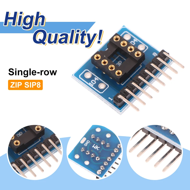 1Pcs Single-row ZIP SIP8 Package Convert To Dual-row DIP8 Socket NJM5532 4558 4560 4580 4565 2114L HIFI Audio Upgrade Wholesale
