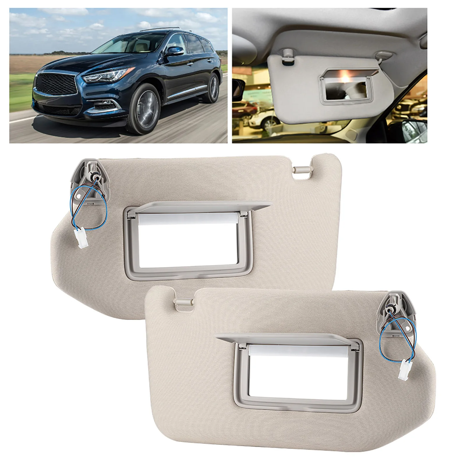 

Pair of Left &amp Right Sun Visor 964019PB0A Fit for Pathfinder (Platinum SL SV) 2013‑2018 Gray Left &amp Right Sun Visor