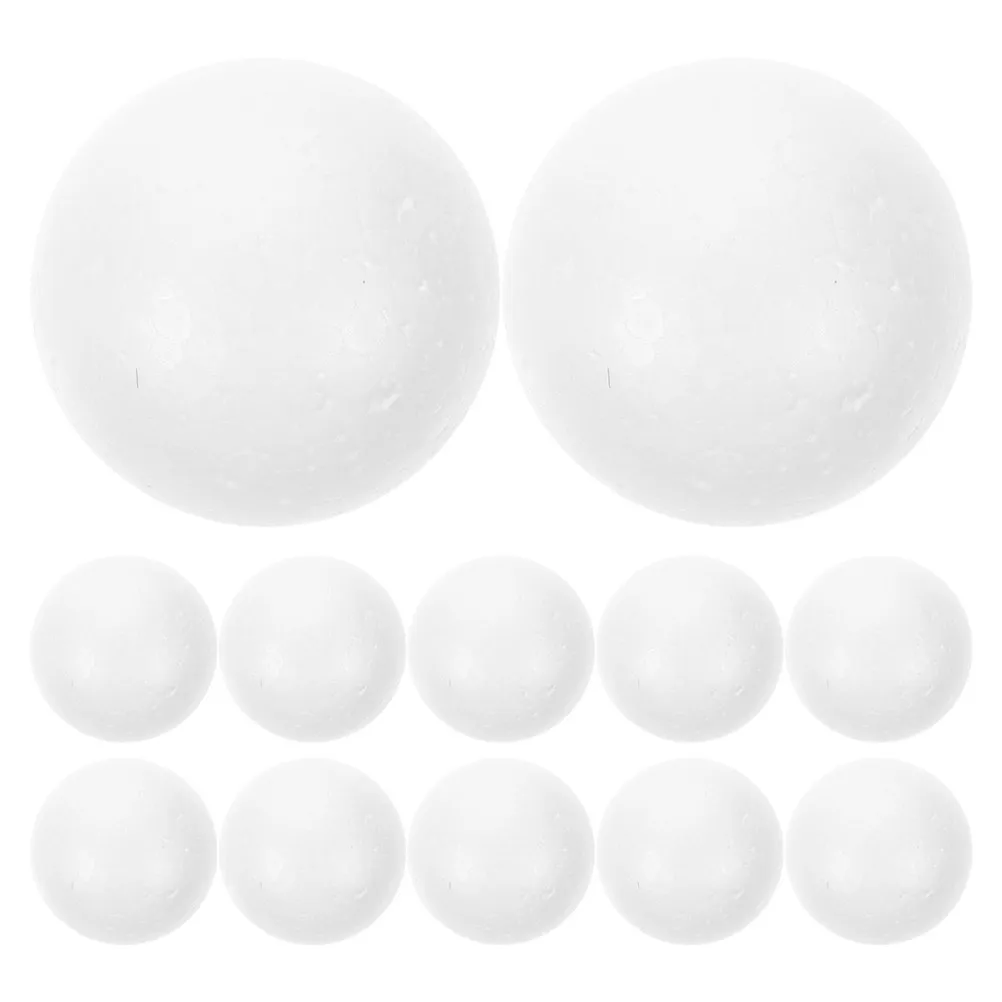 12pcs Blank Foam Round Ball For Diy Crafts Kindergarten Projects Creative Decoration Smooth Semicircle Mini Balls For