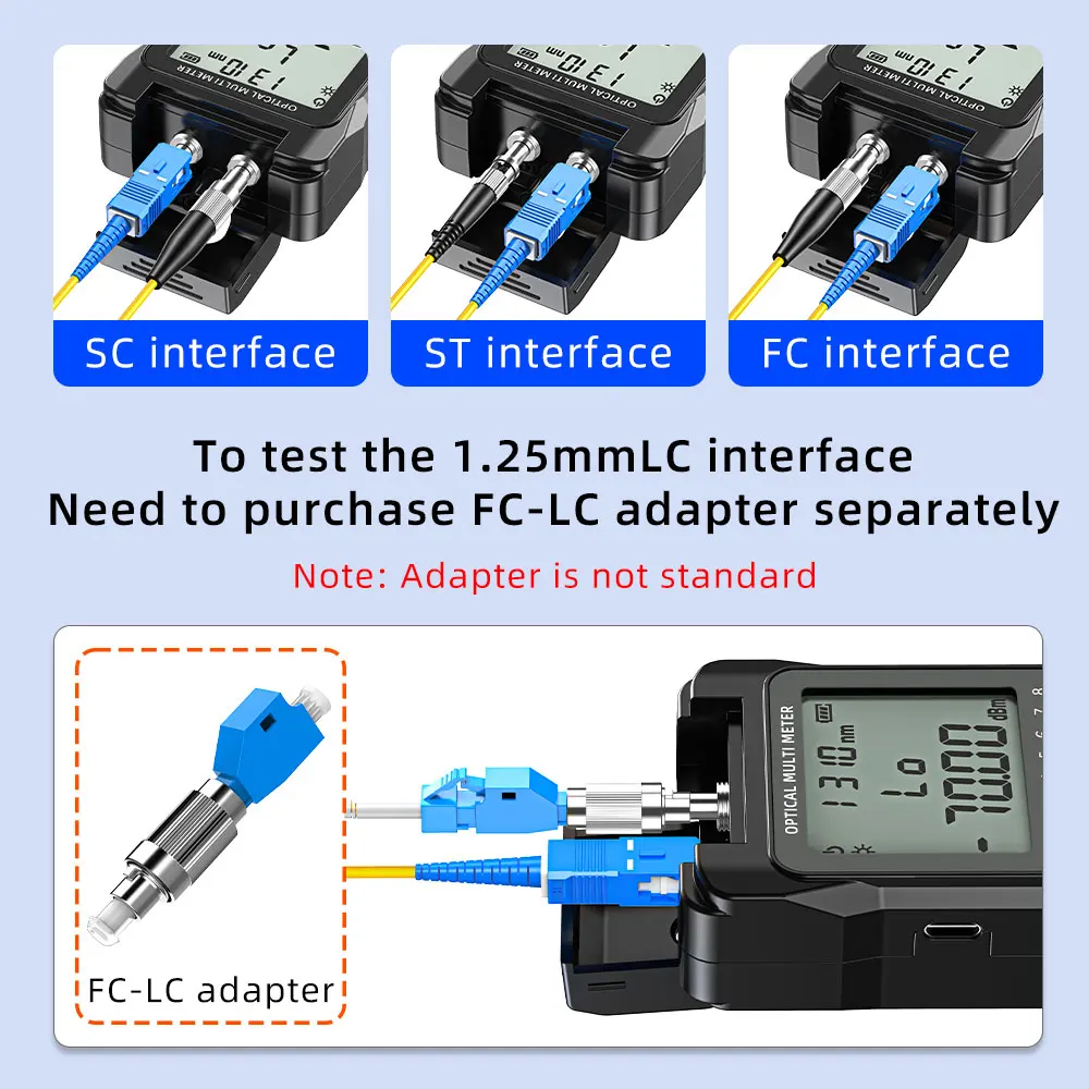 SAIVXIAN Mini Optical Power Meter All-in-One Visual Fault Locator Network Cable Test Optical Fiber Tester with 10/30mw 50mw VFL