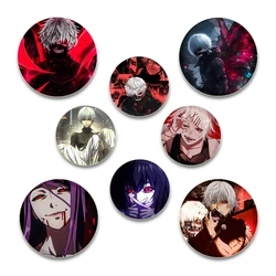 58/44/32mm Anime Tokyo Ghoul Creative Badge Tinplate Soft Snap-in Button Pins Brooches for Backpack Accessories Gifts