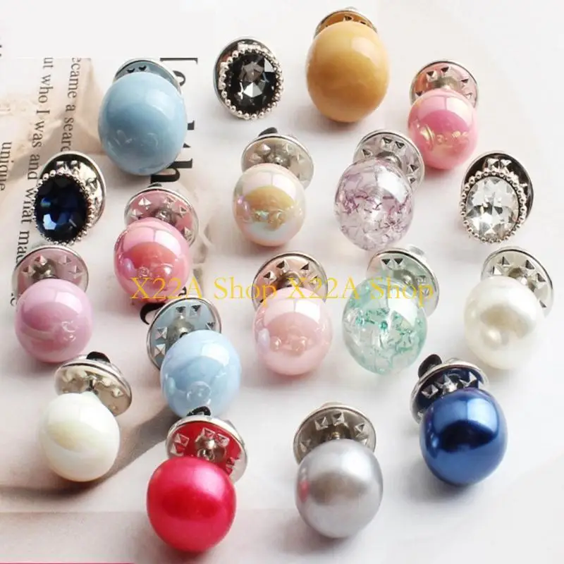 Unique 10xStylish Imitation Pearls Button for Women's Shirts Seamless Closure Invisible