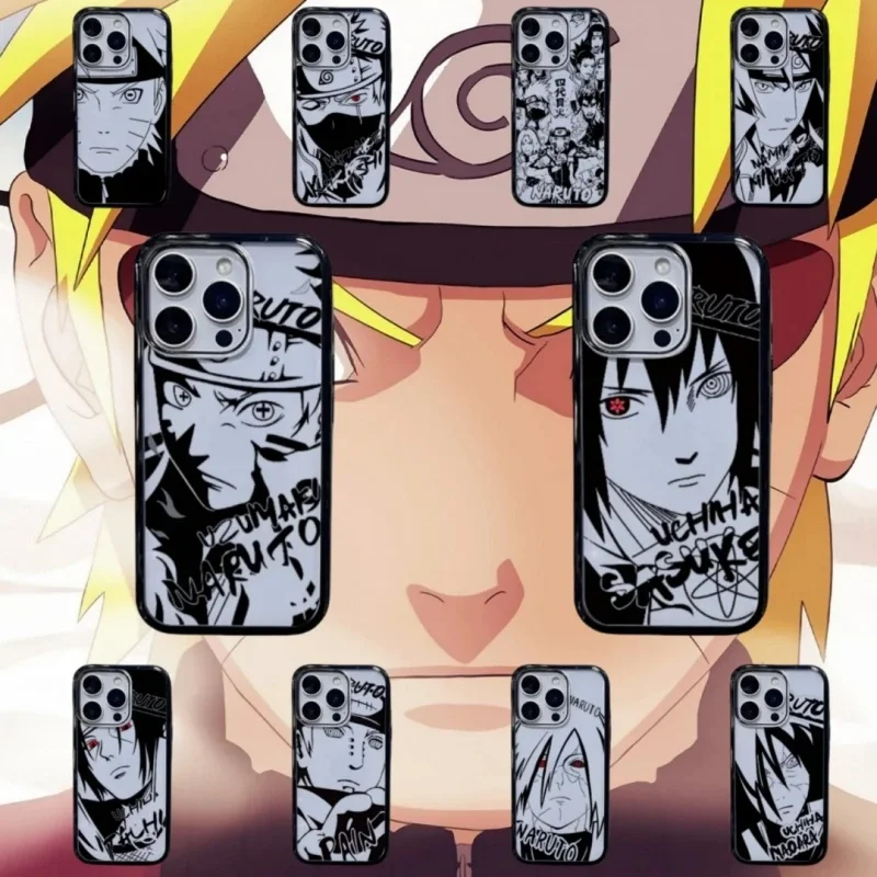 

Cute Anime N-NARUTO Animation Kakashi Sasuke Itachi Minato Madara Anti-Fall Phone Case for iphone 13 14 15 16 Pro Max Plus Cover
