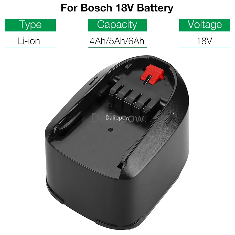 18V 4/5/6Ah Li-ion Replacement Battery for Bosch PSR 18 LI-2  PSB 18 LI-2 2607335040 2607336039(Type C) AL1830CV AL1880CV