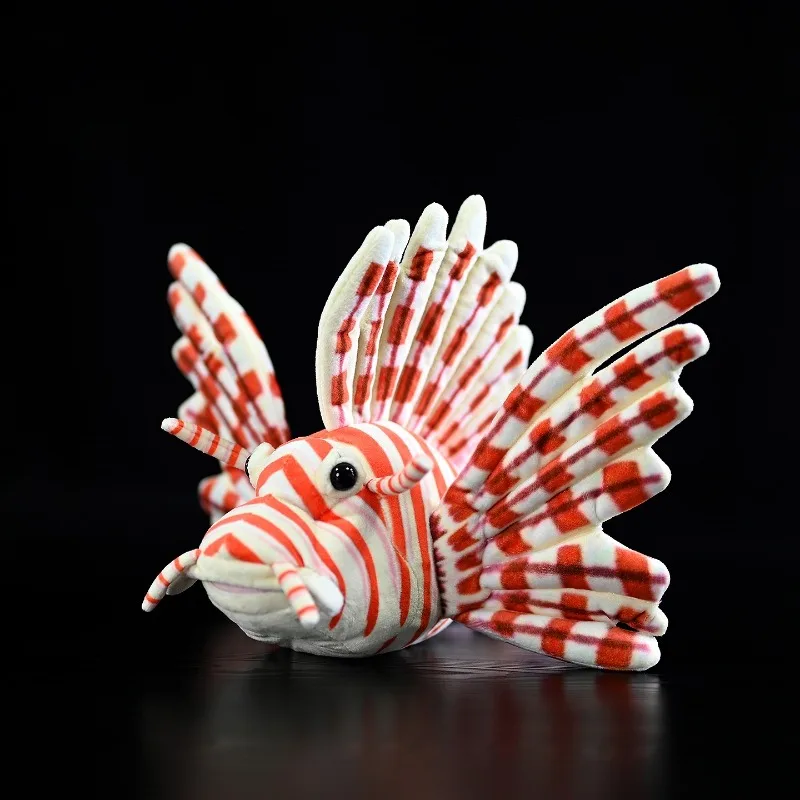 

Realistic Lionfish Figurines Devil Scorpionfish Doll Box Turkey Fish Plush Toys Lifelike Animals Stuffed Doll Kawaii Toy Gifts
