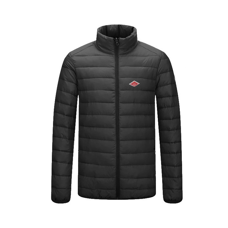 Winter Exported to Japan Men Women With Embroidery Zipper Vest Front Light Thin Hooded Down Long sleeves Jacket Warm Windproof
