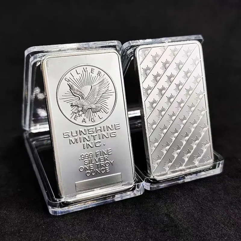 Silver Eagle Bar 1oz Silver Bar Sunshine Minting 999 Fine Silver One Troy Ounce Bullion Souvenir Bar - Image 3