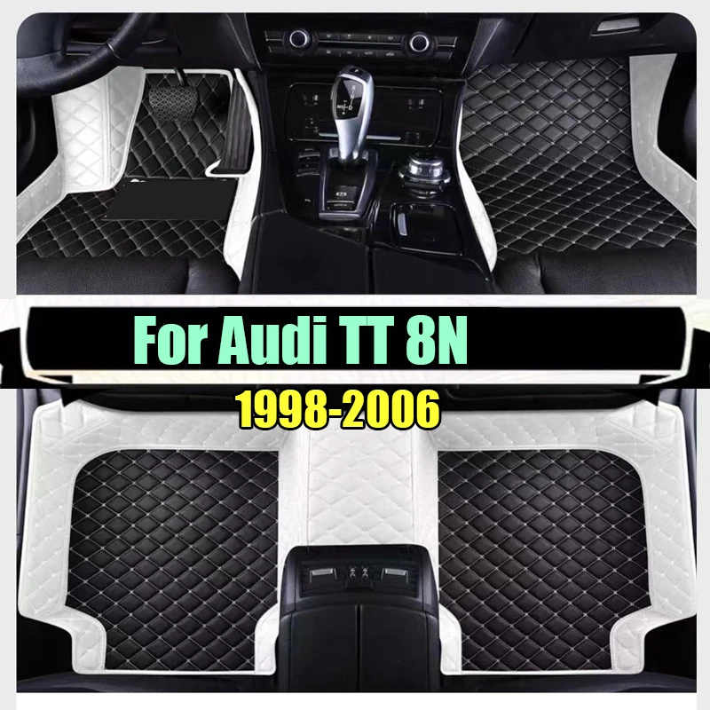 Tikar lantai mobil untuk Audi TT 8N MK1 1998 ~ 2006 karpet pelindung karpet otomatis alas kulit mewah Set bantalan tahan lama Aksesori Mobil 2005