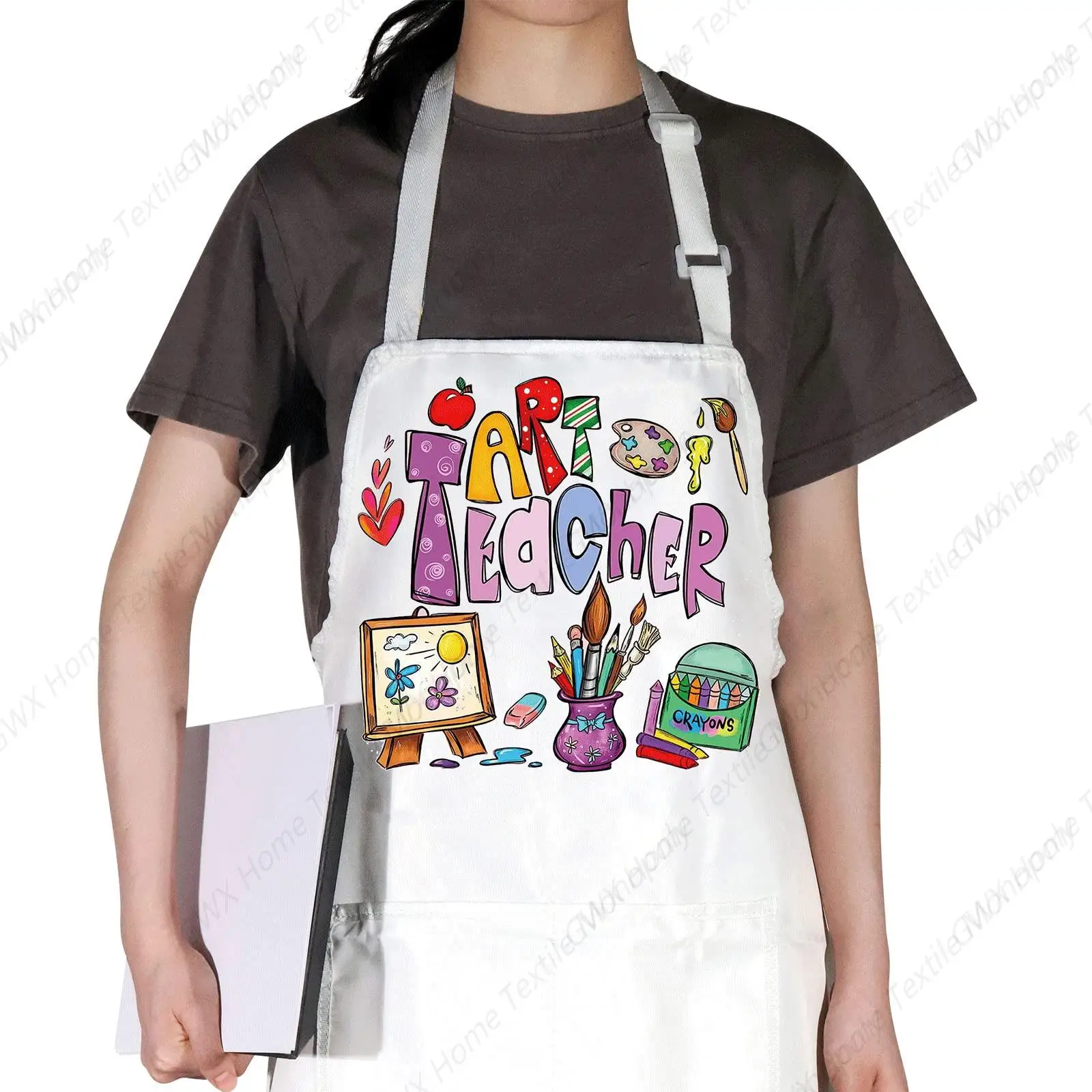 Art Teacher Apron With Pockets Art Teacher Gifts Adjustable Artist Painters Apron For Art Lovers Art School (Art Teacher apron)