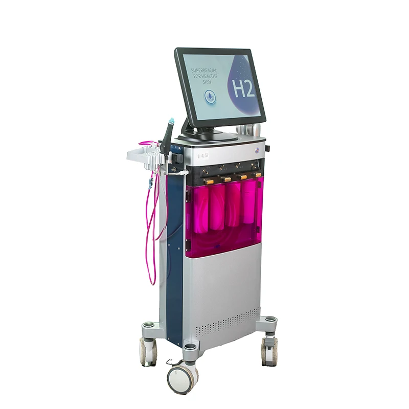 Professional Vertical Hydra Oxygen Facial Machine H2 Hydrogen Aqua Peel Deep Cleansing Skin Rejuvenation Beauty Salon Device
