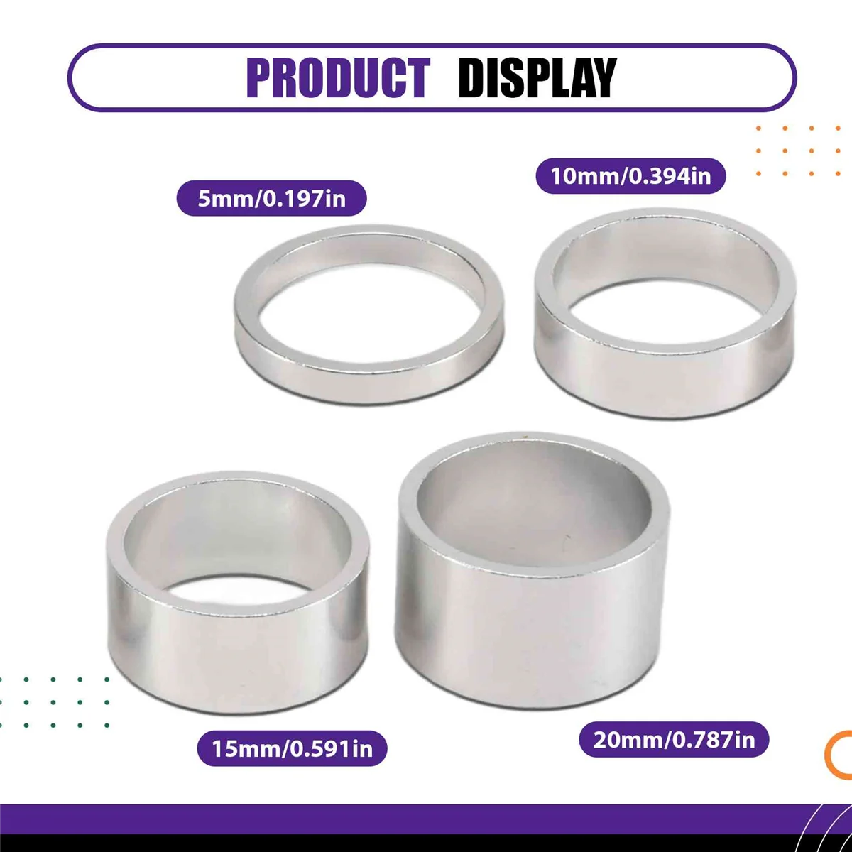 B13C 4 قطعة/المجموعة 5/10/15/20 مللي متر سبائك الألومنيوم سماعة الجذعية فاصل الجبلية 28.6 مللي متر شوكة غسالة غطاء ل الطريق دراجة الدراجات ، الفضة