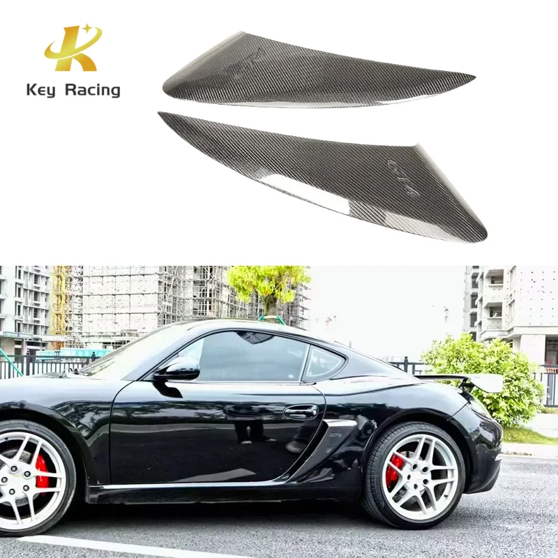 987 Side Air Vent Intake Duct Trims Carbon Fiber Rear Fender Side Intake Grille For Porsche 987 Cayman Boxster 2009-2012