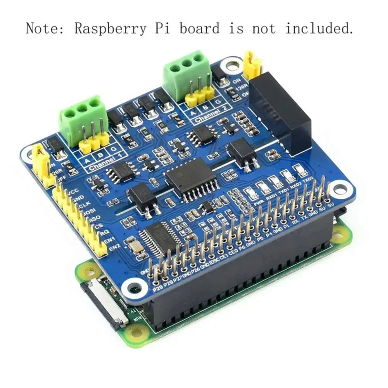 

2-Channel RS485 Module Expansion Board Breakout Shield HAT for RPI RasPi Raspberry Pi Zero 2 WH 2W 3A 3B Plus 3 4 Model B 4B 5