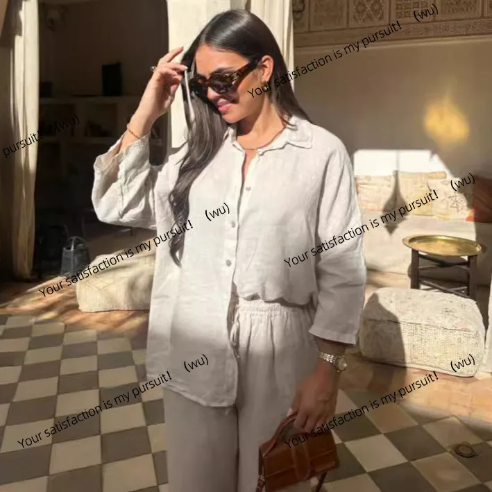 Set 2 potong pakaian kasual dan nyaman dari katun dan linen baru