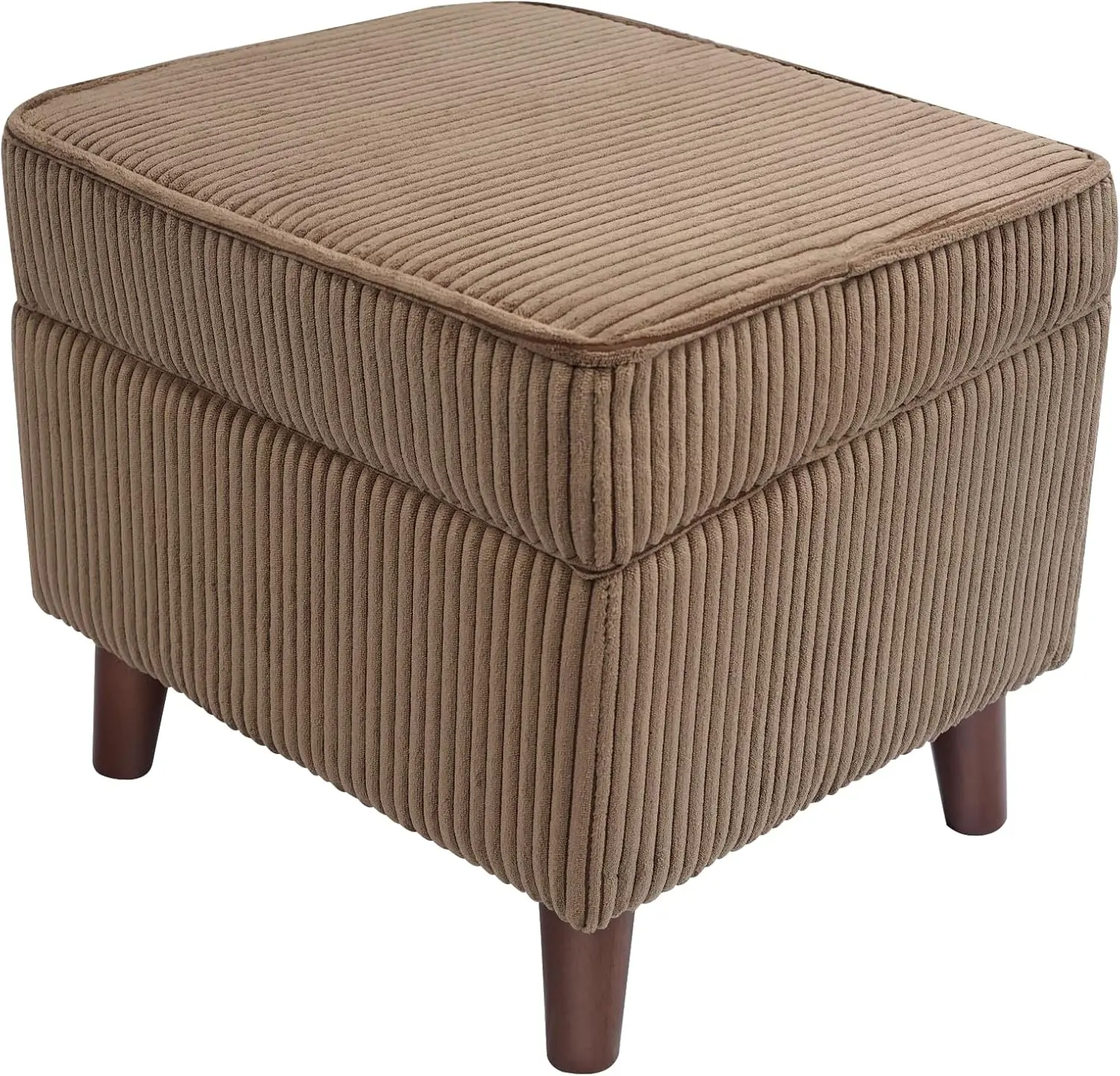 

Storage Ottoman with Adjustable Lid, Soft Step Stool, Footrest and Seat, Ottoman Foot Rest for Living Room, Bedroom,Brown