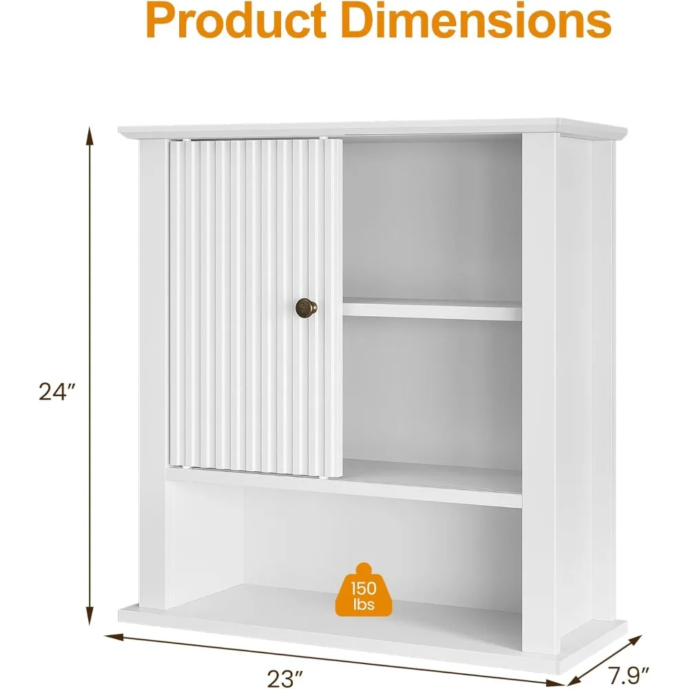 خزانة حائط للحمام مع باب منزلق مخدد، خزانة طبية خشبية منحنية، خزانة مثبتة على الحائط، فوق المرحاض