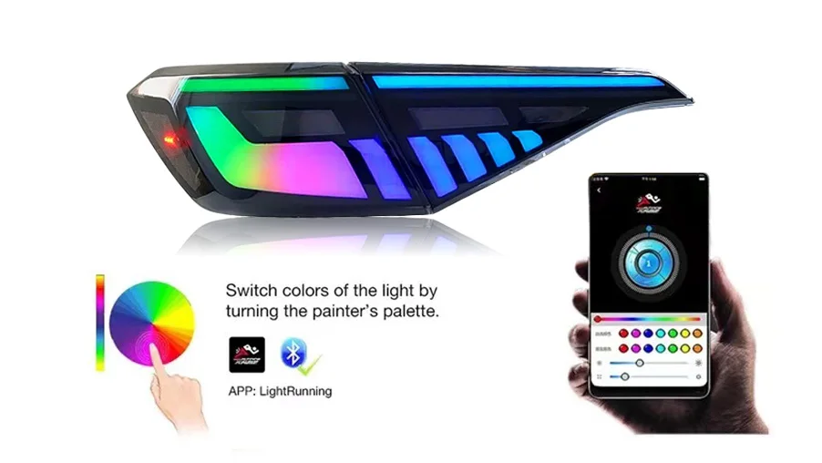 DK Motion For Honda 11th Gen Civic Sedan LED Taillights 2021 2022 2023 Tail Light 12V Car Auto Rear Lamp Assembly