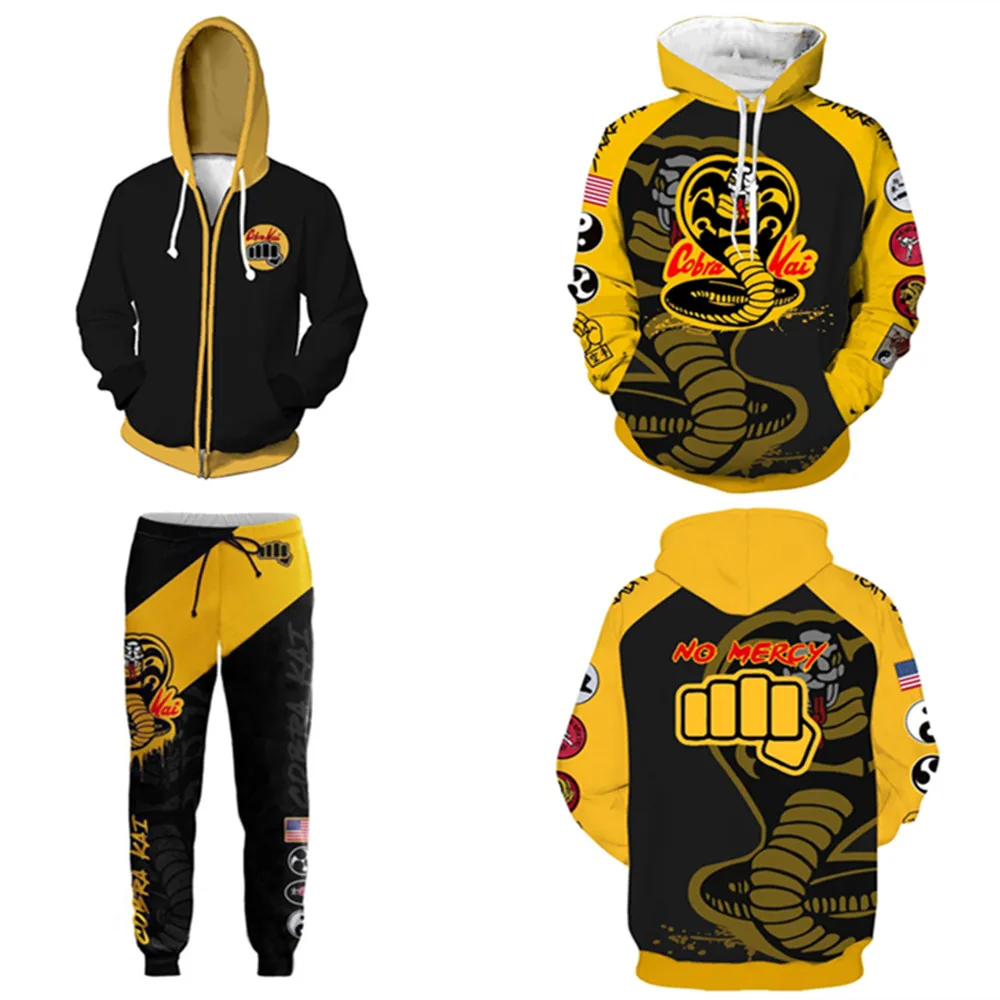 Karate Kid Jackets,Cobra Kai Val Armorr Hoodies, Zip Up Hooded Sweatshirts, Jogger Pants, Cosplay Costume, Men and Women, 2024