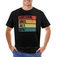 Awesome Since July 1979 | Made In 1979 | Vintage July 1979 T-Shirt anime Men's t-shirts man t-shirt cotton crew neck tshirt