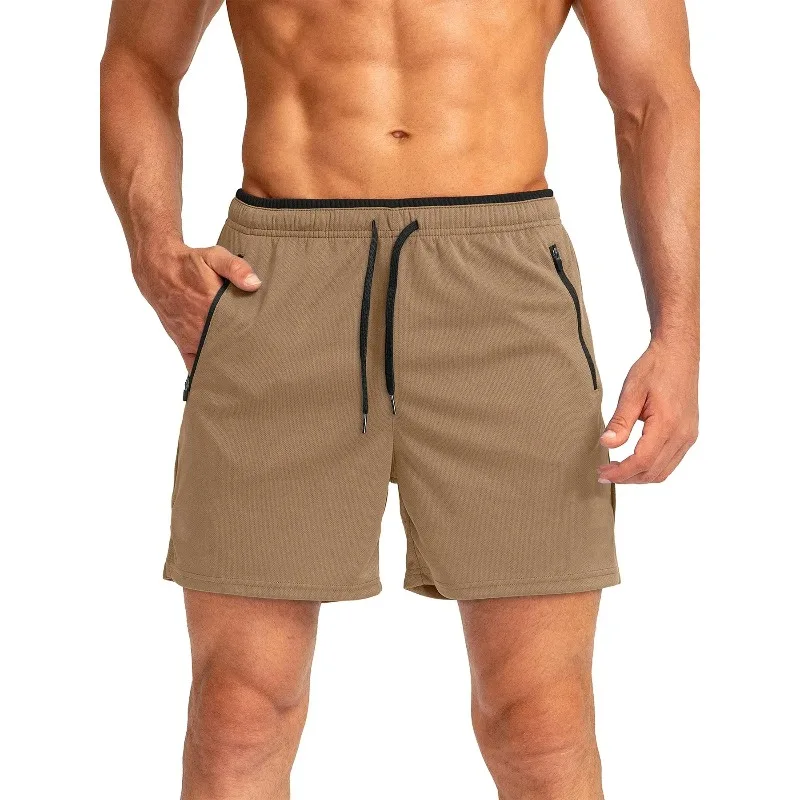 

Men Summer Mesh Beach Casual Shorts Jogging Sport Quick Dry Male Zipper Loose Gym Sports Short Pants Sweatpant