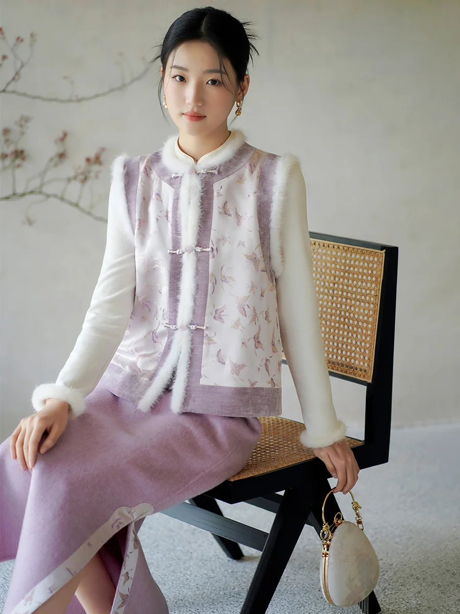 

ChuChani женский традиционный китайский Sle Jaet с цветочной вышивкой и воротником-стойкой, многослойный топ, осень-зима, Новое поступление