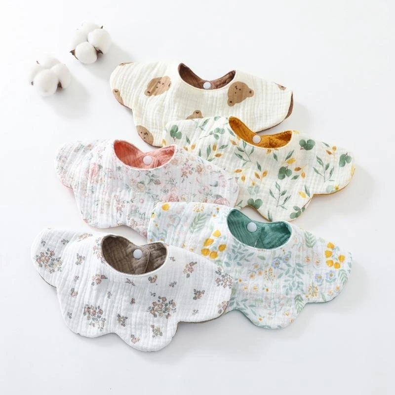 実用的な授乳よだれかけ 赤ちゃん用 吸収性よだれよだれかけ 通気性 新生児げっぷ布 口拭き布 6層綿 24BE